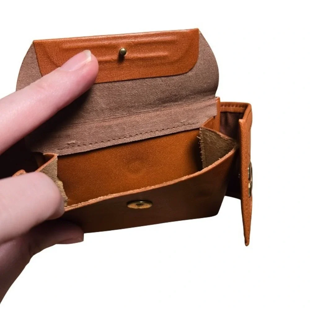 BUXTON Convertible Leather Tan Bifold Wallet‎ Top Grain Cowhide  MCM Vintage